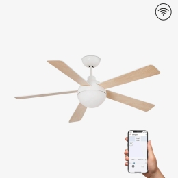 Ανεμιστήρας Οροφής Izaro 33514WP Smart Fan Με Φως Led 15W 3000K Και Τηλεχειριστήριο D132cm White Faro Barcelona