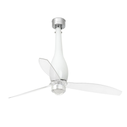 Ανεμιστήρας Οροφής Eterfan 32000 Με Φως Led 16W 3000K Και Τηλεχειριστήριο D128cm Shiny White-Transparent Faro Barcelona