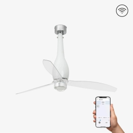 Ανεμιστήρας Οροφής Eterfan 32000WP-9 Smart Fan Με Φως Led 16W 3000K Και Τηλεχειριστήριο D128cm Shiny White-Transparent Faro Barcelona