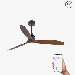 Ανεμιστήρας Οροφής Justfan 33395WP Smart Fan Με Τηλεχειριστήριο D128cm Black-Walnut Faro Barcelona
