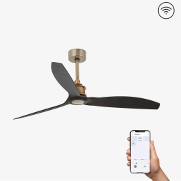 Ανεμιστήρας Οροφής Justfan 33417WP Smart Fan Με Τηλεχειριστήριο D128cm Old Gold-Black Faro Barcelona