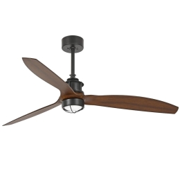 Ανεμιστήρας Οροφής Justfan 33395-10 Με Φως Led 16W 3000K Και Τηλεχειριστήριο D128cm Black-Walnut Faro Barcelona