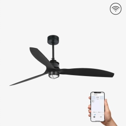 Ανεμιστήρας Οροφής Justfan 32100WP-10 Smart Fan Με Φως Led 16W 3000K Και Τηλεχειριστήριο D128cm Black Faro Barcelona