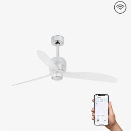 Ανεμιστήρας Οροφής Decofan 33394DWP-9 Smart Fan Με Φως Led 16W 3000K Και Τηλεχειριστήριο D128cm Chrome Faro Barcelona