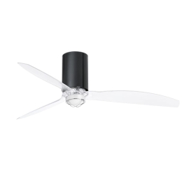 Ανεμιστήρας Οροφής Mini Tube 32040-10 Με Φως Led 16W 3000K Και Τηλεχειριστήριο D128cm Shiny Black Faro Barcelona
