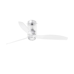 Ανεμιστήρας Οροφής Mini Tube 33393-9 Με Φως Led 16W 3000K Και Τηλεχειριστήριο D128cm Chrome Faro Barcelona
