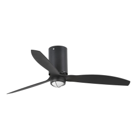 Ανεμιστήρας Οροφής Mini Tube 32043-10 Με Φως Led 16W 3000K Και Τηλεχειριστήριο D128cm Matt Black Faro Barcelona
