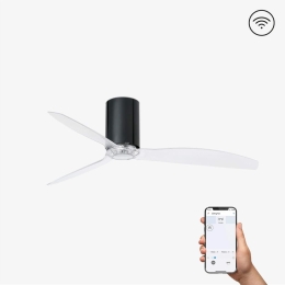 Ανεμιστήρας Οροφής Mini Tube 32040WP Smart Fan Με Τηλεχειριστήριο D128cm Shiny Black Faro Barcelona