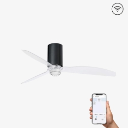 Ανεμιστήρας Οροφής Mini Tube 32040WP-10 Smart Fan Με Φως Led 16W 3000K Και Τηλεχειριστήριο D128cm Shiny Black Faro Barcelona