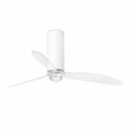 Ανεμιστήρας Οροφής Tube 32034-9 Με Φως Led 16W 3000K Και Τηλεχειριστήριο D128cm Matt White-Transparent Faro Barcelona