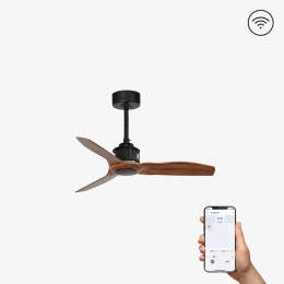 Ανεμιστήρας Οροφής Justfan XS 33425WP Smart Fan Με Τηλεχειριστήριο D81cm Black - Walnut Faro Barcelona