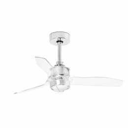 Ανεμιστήρας Οροφής Justfan XS 33426-9 Με Φως Led 16W 3000K Και Τηλεχειριστήριο D81cm Chrome - Clear Faro Barcelona