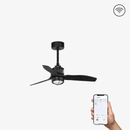 Ανεμιστήρας Οροφής Justfan XS 33424WP-10 Smart Fan Με Φως Led 16W 3000K Και Τηλεχειριστήριο D81cm Black Faro Barcelona