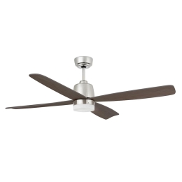 Ανεμιστήρας Οροφής Molokai 33475-17 Με Φως Led 18W 3000K Και Τηλεχειριστήριο D125cm Matt Nickel - Dark Walnut Faro Barcelona