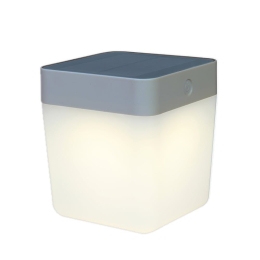 Επιτραπέζιο Ηλιακό Φωτιστικό Cube 6908001337 IP44 Led 3000K 13,3x12x12cm Silver Grey Lutec
