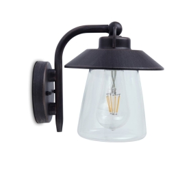 Φωτιστικό Τοίχου - Απλίκα Cate 5264201213 IP44 E27 20x22,5x17,6 Matt Black Lutec