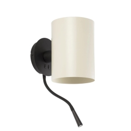 Φωτιστικό Τοίχου - Απλίκα Guadalupe 20032-80 E27/Led 3000K, 100Lm Black-Beige Faro Barcelona