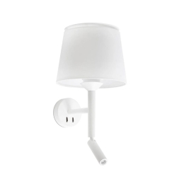 Φωτιστικό Τοίχου - Απλίκα Savoy E27 max 15W Με Reader Led 3000K, 160Lm White Faro Barcelona