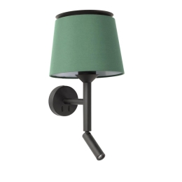 Φωτιστικό Τοίχου - Απλίκα Savoy E27 max 15W Με Reader Led 3000K, 160Lm Black - Green Faro Barcelona