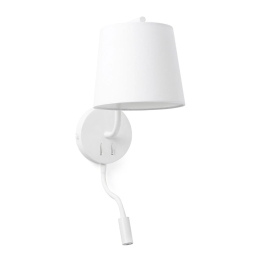 Φωτιστικό Τοίχου - Απλίκα Berni 29329 E27 15W Με Reader Led 3000K 200Lm White Faro Barcelona