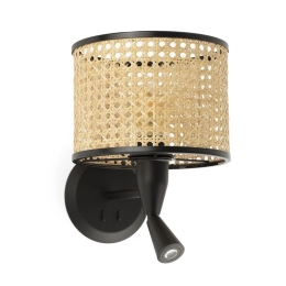 Φωτιστικό Τοίχου - Απλίκα Mambo 64309-47 E27 Mε Reader 3W 3000K 280Lm Black Faro Barcelona