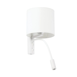 Φωτιστικό Τοίχου Tira 64322 E27 Με Reader 3W 3000K 280Lm White Faro Barcelona