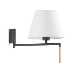 Φωτιστικό Τοίχου - Απλίκα Ron 64400-10 E27 max 15W Dark Grey - White Faro Barcelona