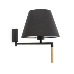 Φωτιστικό Τοίχου - Απλίκα Ron 64400-12 E27 max 15W Dark Grey - Black Faro Barcelona
