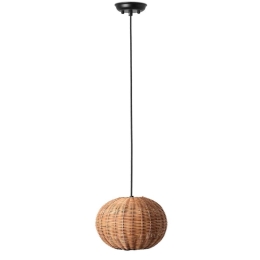 Φωτιστικό Οροφής Κρεμαστό Haka 65134-73 E27 max 15W ø25x19 Black-Rattan Faro Barcelona