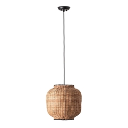 Φωτιστικό Οροφής Κρεμαστό Tupai 65134-77 E27 max 15W Black-Rattan Faro Barcelona