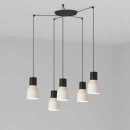 Φωτιστικό Οροφής Κρεμαστό Kombo 68592-5L E27 max 15W Beige Faro Barcelona