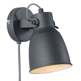 Φωτιστικό Τοίχου Adrian 48801003 Φ12,5x22cm 1xE27 25W Black Nordlux Μέταλλο,Πλαστικό