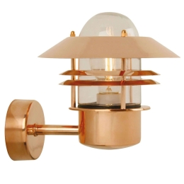 Φωτιστικό Τοίχου Blokhus Up 25011030 25x23cm 1xE27 60W IP54 Copper Nordlux Χαλκός,Γυαλί