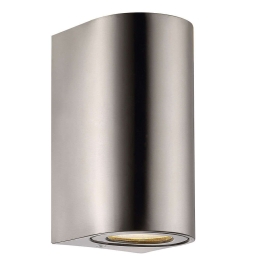 Φωτιστικό Τοίχου Canto Maxi 2 49721034 10x8,7x17cm 2xGU10 28W IP44 Steel Nordlux Ανοξείδωτο Ατσάλι