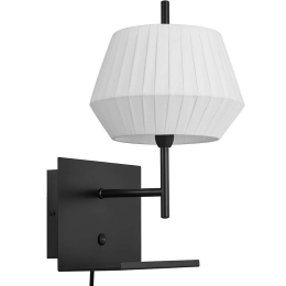 Φωτιστικό Τοίχου Dicte 2112391001 21x37,5cm 1xE14 40W White-Black Nordlux Μέταλλο,Ύφασμα