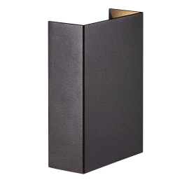 Φωτιστικό Τοίχου Fold 10 2019041003 10,5x14,8cm Led 2x250Lm 3,5W 3000K IP54 Black Nordlux Αλουμίνιο, Πλαστικό