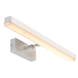 Φωτιστικό Τοίχου Otis 60 2015411033 7,5x60cm Dimmable Led 1650Lm 17W 3000K IP44 Chrome Nordlux Αλουμίνιο, Πλαστικό