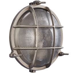 Φωτιστικό Τοίχου Polperro 49021055 Φ19,5cm 1xE27 12,5W IP64 Nickel Nordlux Ορείχαλκος,Γυαλί