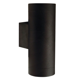 Φωτιστικό Τοίχου Tin Maxi Double 21519903 12,5x19cm 2xGU10 35W IP54 Black Nordlux Μέταλλο,Γυαλί