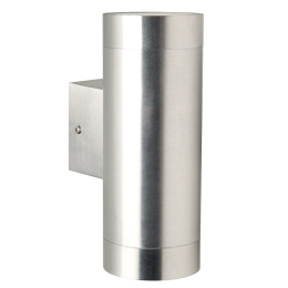 Φωτιστικό Τοίχου Tin Maxi Double 21519929 12,5x19cm 2xGU10 35W IP54 Aluminium Nordlux Μέταλλο,Γυαλί