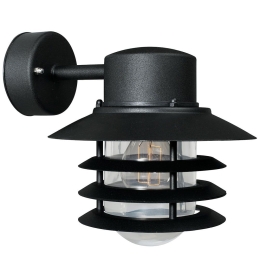 Φωτιστικό Τοίχου Vejers Down 74471003 26x23cm 1xE27 60W IP54 Black Nordlux Ατσάλι,Γυαλί
