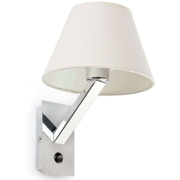 Φωτιστικό Τοίχου-Απλίκα Moma 68504 -1 12x26x35cm 1xE27 15W Chrome-White Faro Barcelona