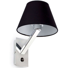 Φωτιστικό Τοίχου-Απλίκα Moma 68505 -1 12x26x35cm 1xE27 15W Chrome-Black Faro Barcelona