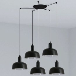 Φωτιστικό Οροφής Tatawin S 20340-117-5L 5xE27 15W Black Faro Barcelona