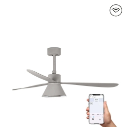 Ανεμιστήρας Οροφής Amelia 33762WP-24 Smart Fan Με Φως Dim Led 20W Και Τηλεχειριστήριο Φ132cm Grey Faro Barcelona