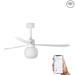 Ανεμιστήρας Οροφής Amelia 33760WP-25 Smart Fan Με Φως Dim Led 20W 2700K Και Τηλεχειριστήριο Φ132cm White Faro Barcelona