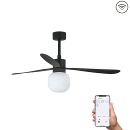 Ανεμιστήρας Οροφής Amelia 33761WP-26 Smart Fan Με Φως Dim Led 20W 2700K Και Τηλεχειριστήριο Φ132cm Black Faro Barcelona