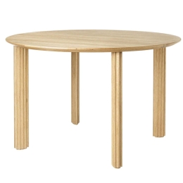Τραπέζι Τραπεζαρίας Comfort Circle Ripples 5656C5656-1 Φ120x74,7cm Oak Umage Ατσάλι,Ξύλο,Mdf
