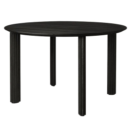 Τραπέζι Τραπεζαρίας Comfort Circle Ripples 5156C5156-1 Φ120x74,7cm Black Oak Umage Ατσάλι,Ξύλο,Mdf