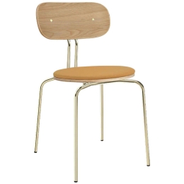 Καρέκλα Τραπεζαρίας Curious Brass 5916-1C719-06 44,5x48x77,5cm Oak-Tangerine Umage Ατσάλι,Polywood